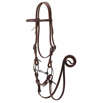 Weaver Leather Working Tack Leather Horse Bridle with Ring Snaffle Mouth Bit