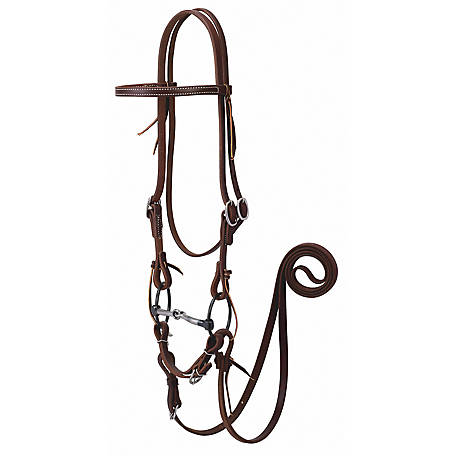 Weaver Leather Working Tack Bridle With Ring Snaffle Mouth Bit At