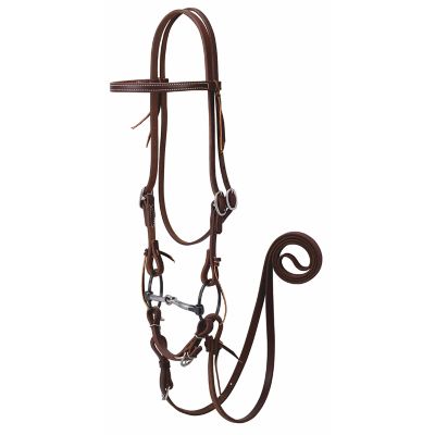 FREE SHIP! MADE IN USA Leather Pony Bridle/Headstall w/ Reins & Grazing Bit 