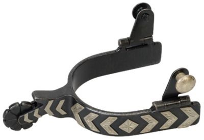 Weaver Equine Spurs with German Silver Chevron Trim, 1-1/2 in. Shank