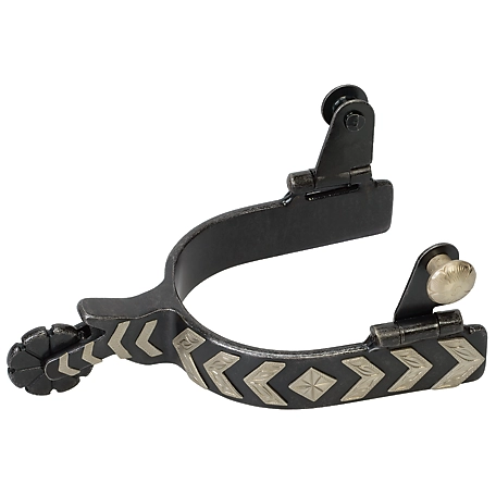 Weaver Leather Spurs with German Silver Chevron Trim, 1-1/2 in. Shank