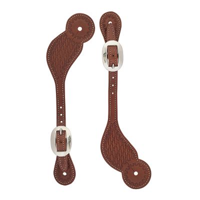 Weaver Equine Men's Basketweave Skirting Leather Spur Straps, Regular