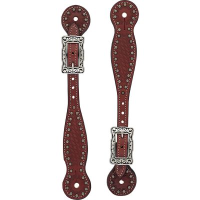 Weaver Equine Women's Basketweave Bridle Leather Spur Straps, Thin