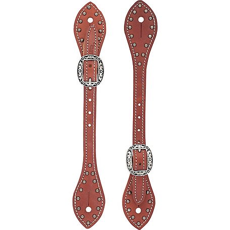 Weaver Leather Men's Flared Oiled Harness Leather Spur Straps