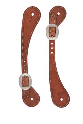 Adult" Black Perri's Leather Spur Straps w/Keepers 