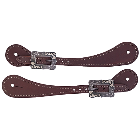 Weaver Leather Men's Shaped Oiled Harness Leather Spur Straps