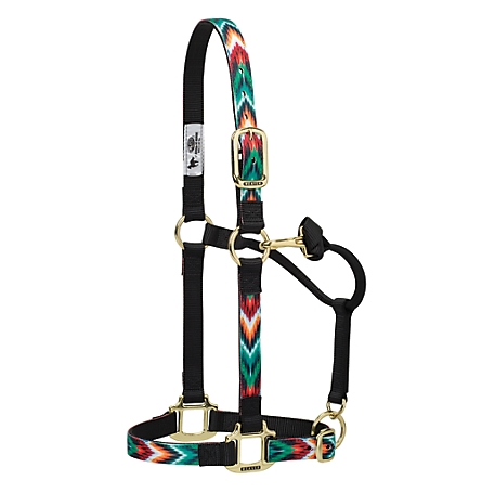 Weaver Leather Nylon Chevron Horse Halter with Adjustable Chin and Throat Snap