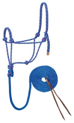Weaver Equine Diamond Braid Reflective Rope Horse Halter with 10 ft. Lead, 3/8 in. Rope