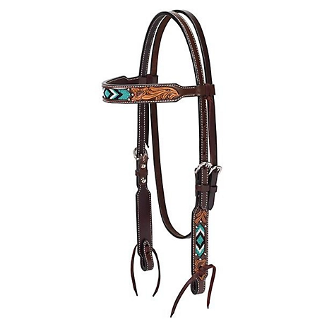 Weaver Leather Turquoise Cross Browband Headstall, 5/8 in.
