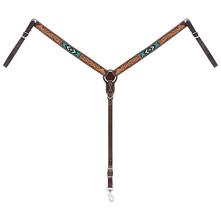 Weaver Leather Turquoise Cross 1-1/4 in. Beaded Straight Breastcollar