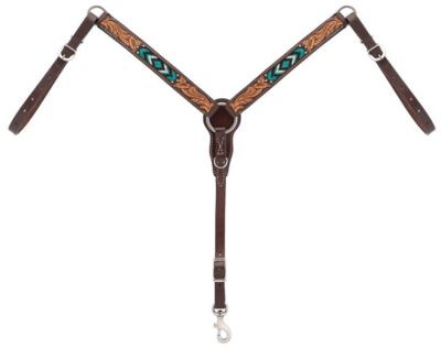 Weaver Leather Turquoise Cross 1-1/4 in. Cross Beaded Pony Breastcollar