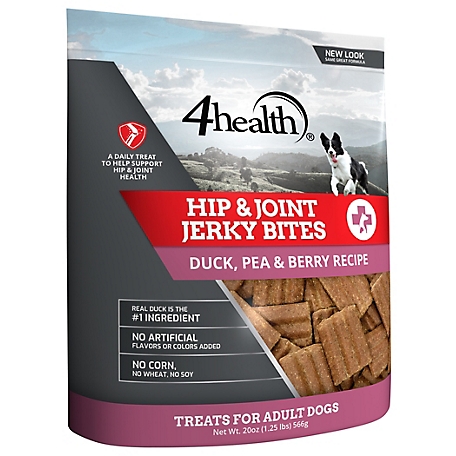 4health Special Care Hip and Joint Duck, Pea and Berry Recipe Jerky Bites Treats for Dogs, 20 oz.