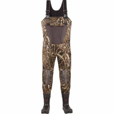 LaCrosse Footwear Men's Mallard II Realtree Max-5 Waterproof 1,000 g Waders I bought these to hunt in a swamp and honestly there probably the best I’ve had in years the boots are tight around your ankles while the back comes up high enough to protect you if you skip and fall will recommend these
