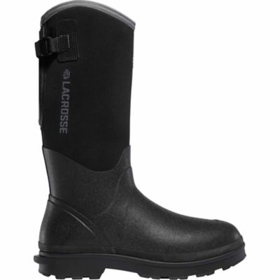 black rubber boots