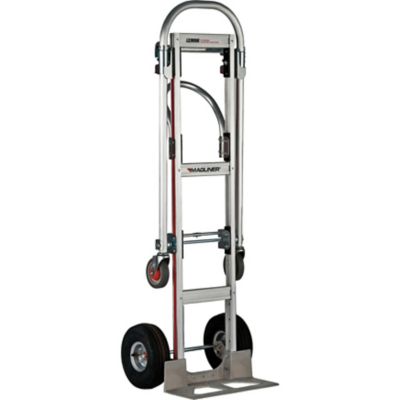 Magliner 500 lb./1000 lb. Capacity 4-Wheel Gemini Sr. Convertible Hand Truck, U-Loop Handle, 10 in. 4-Ply Pneumatic Wheels