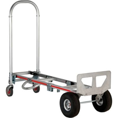 Image showing  500 lb./1,000 lb. Capacity 4-Wheel Gemini Sr. Convertible Hand Truck, U-Loop Handle, 10 in. 4-Ply Pneumatic Wheels