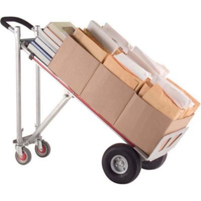 Image showing  500 lb./750 lb. Capacity. Three-Position Truck, 10 in. 4-Ply Pneumatic Wheels