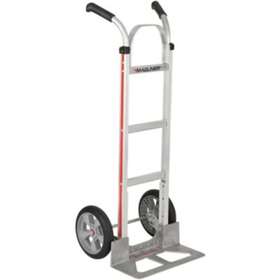 Magliner 500 lb. Capacity 2-Wheel Hand Truck with Back Frame, Double Pistol Grip Handle, 10 in. Interlocking Polyurethane Wheels