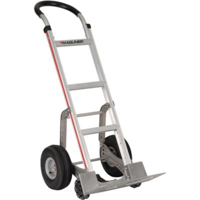 Magliner 500 lb. Capacity Self-Stabilizing Hand Truck, Straight Back Frame, U-Loop Handle, 10 in. Pneumatic Wheels