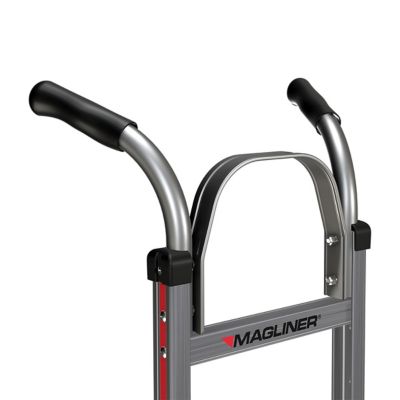 Image showing  500 lb. Capacity 2-Wheel Self-Stabilizing Hand Truck, Curved Back Frame, Double Pistol Grip Handle, 10 in. Wheels