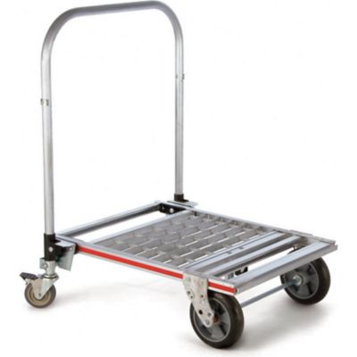 Magliner 750 lb. Capacity 6-Wheel Folding Platform Truck Base, 8 in. Balloon Cushion Rubber Wheels, Caster Brake