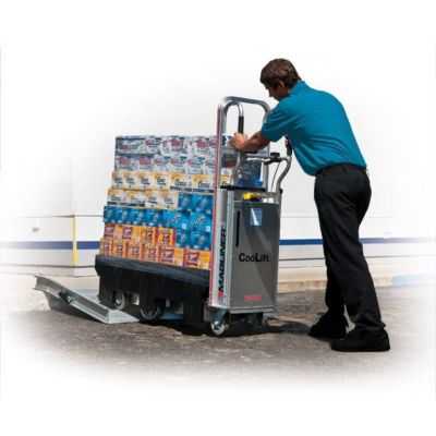 Image showing  3,000 lb. Capacity Heavy-Duty Aluminum Curb Ramp for Bulk Delivery Use, 29 in. x 4 ft.