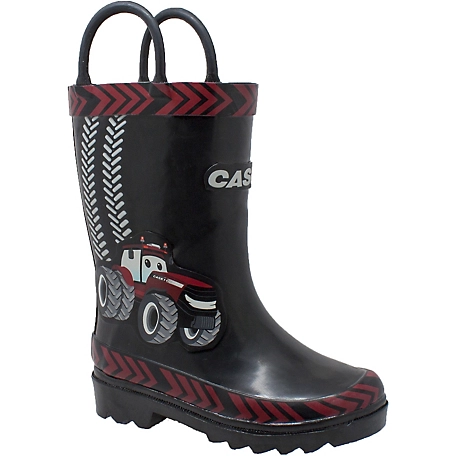 Case IH Unisex 3D Big Red Tractor Rain Boots, Black