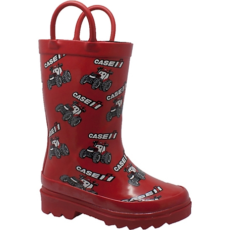 Case IH Unisex Toddler Big Red Tractor Rain Boots, Red