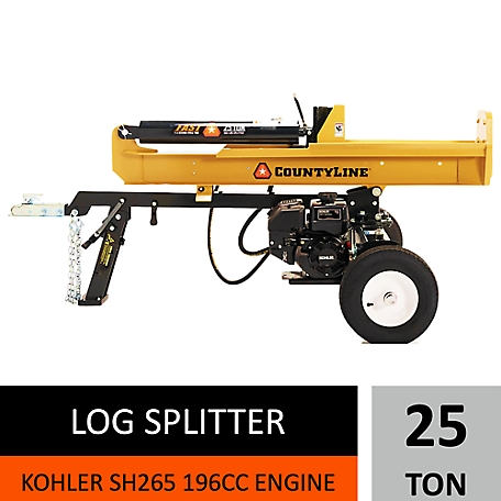 CountyLine 25 Ton Horizontal/Vertical Gas-Powered Log Splitter with Kohler 6.5 HP Engine, YTL-016-919