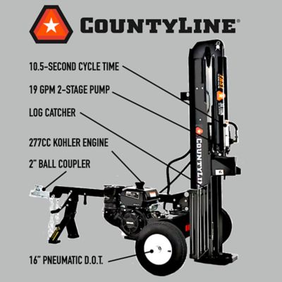 Image showing  30-Ton Gas-Powered Horizontal/Vertical Log Splitter, Kohler Command PRO 9.5 HP Engine
