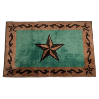 HiEnd Accents Star Print Rug, 24 in. x 36 in., Turquoise