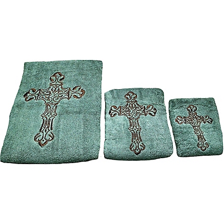 HiEnd Accents Cross Embroidered Towel Set, 3 pc.