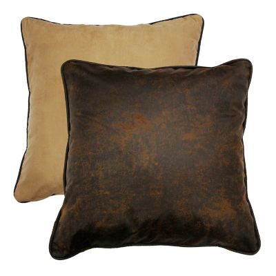 HiEnd Accents Euro Sham, 27 in. x 27 in., Chocolate and Dark Tan, 1 pc.