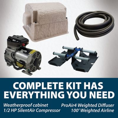 Image showing  2.3 CFM PondSeries Pond Aeration System, PS10, 1 Diffuser, 115V, (1) 100 ft. Roll of 3/8 in. Airline, Up to 1 Acre