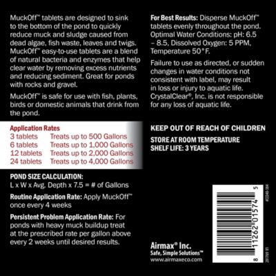 Image showing  MuckOff Muck and Sludge Reducer, Pond Treatment, 96 Tablets