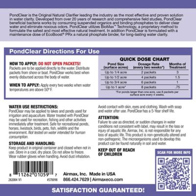 Image showing  PondClear Packets - The Original Natural Clarifier - 96 Water Soluble Packets