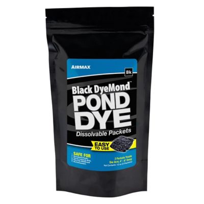 Airmax Black DyeMond Pond Dye Packets No-Mess Water Soluble Packets, 2-Pack
