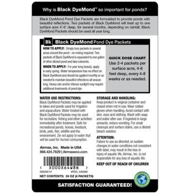 Image showing  Black DyeMond Pond Dye Packets No-Mess Water Soluble Packets, 2-Pack