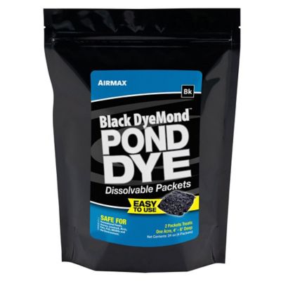 Airmax Black DyeMond Pond Dye Packets No-Mess Water Soluble Packets, 4 Packets