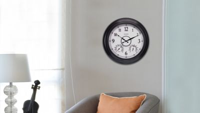 Image showing  24 in. Illuminated Outdoor Clock with Thermometer and Humidity Sensor