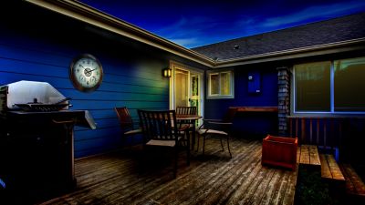 Image showing  24 in. Illuminated Outdoor Clock with Thermometer and Humidity Sensor