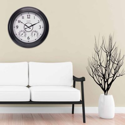 Image showing  24 in. Illuminated Outdoor Clock with Thermometer and Humidity Sensor