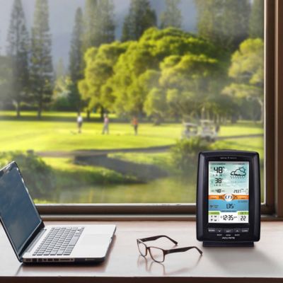 Image showing  Weather Station with Rain Gauge and Lightning Detector