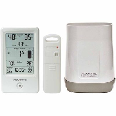 AcuRite Rain Gauge with Indoor/Outdoor Temperature