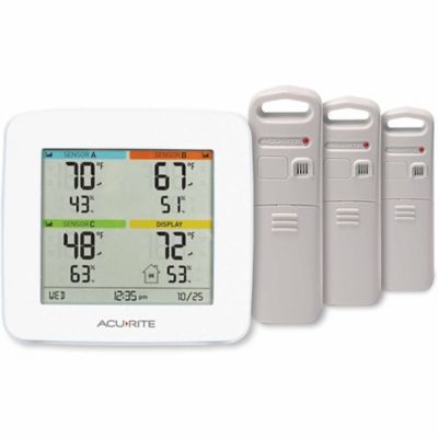 AcuRite Temperature and Humidity Station with 3 Sensors This product has fit exactly what I needed to monitor the humidity in my homes crawlspace
