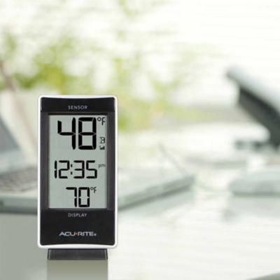 Digital LED Auto Car Clock In-Outdoor Sensor Temperature LCD Display ASS 
