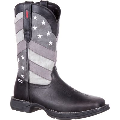 Image showing  Men's Rebel Pull-On Western Boots, Black/Charcoal Gray, 12 in.