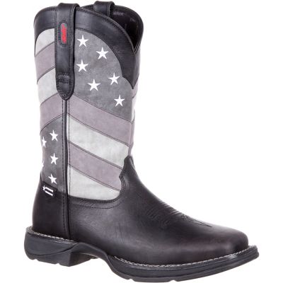Durango Rebel Pull-On Western Boots, Black/Charcoal Gray, 12 in.