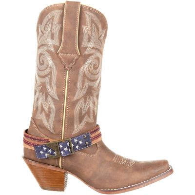 Image showing  Women's Crush American Flag Strap Cowboy Boots, 12 in.