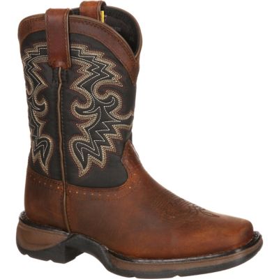 Durango Toddler Boys' Lil' Durango Pull-On Western Boots, 8 in., Tan/Black, 1-Pair